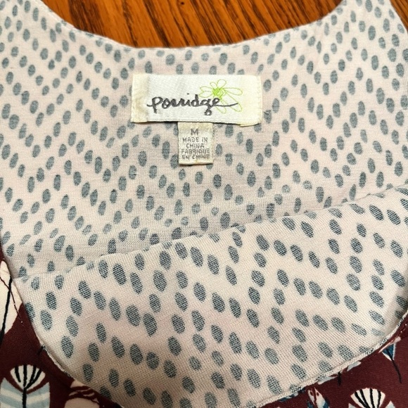 Porridge for Anthropologie Feather Print Layered Split Back Camisole Top Size M - Picture 12 of 14